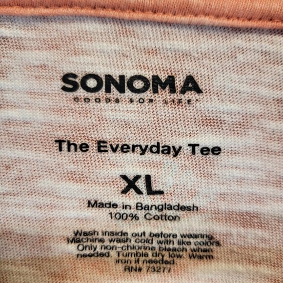 Sonoma Everyday Tee Shirt XL Coral w/White Design - Picture 4 of 5